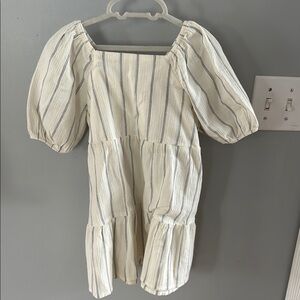 Striped Cream and Blue little co.  Kids Dress